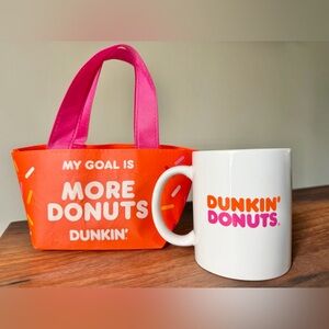 Dunkin’ Donuts Mini Tote Bag + New Dunkin’ Logo Coffee Mug